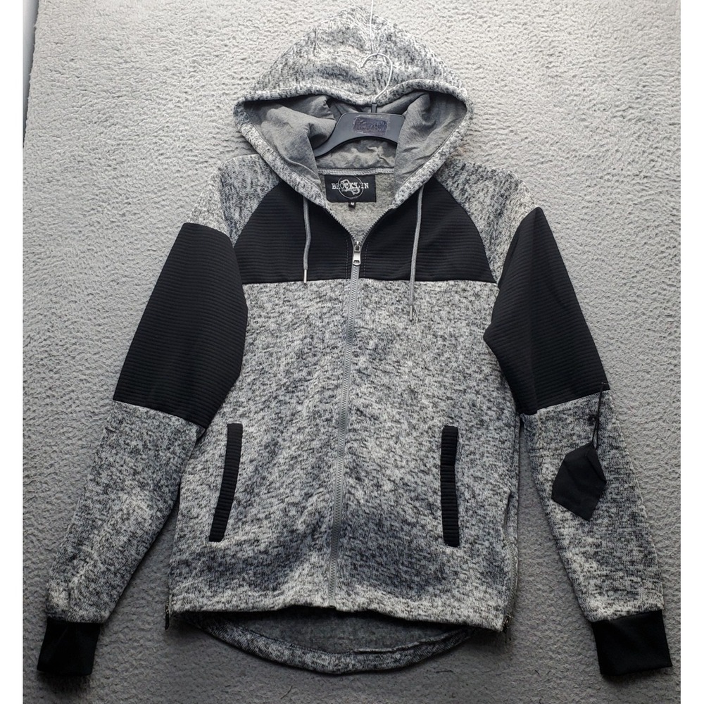 Brooklyn Standard Jacket Mens Medium Multi Fleece Lined Hooded Drawstring Zip Up